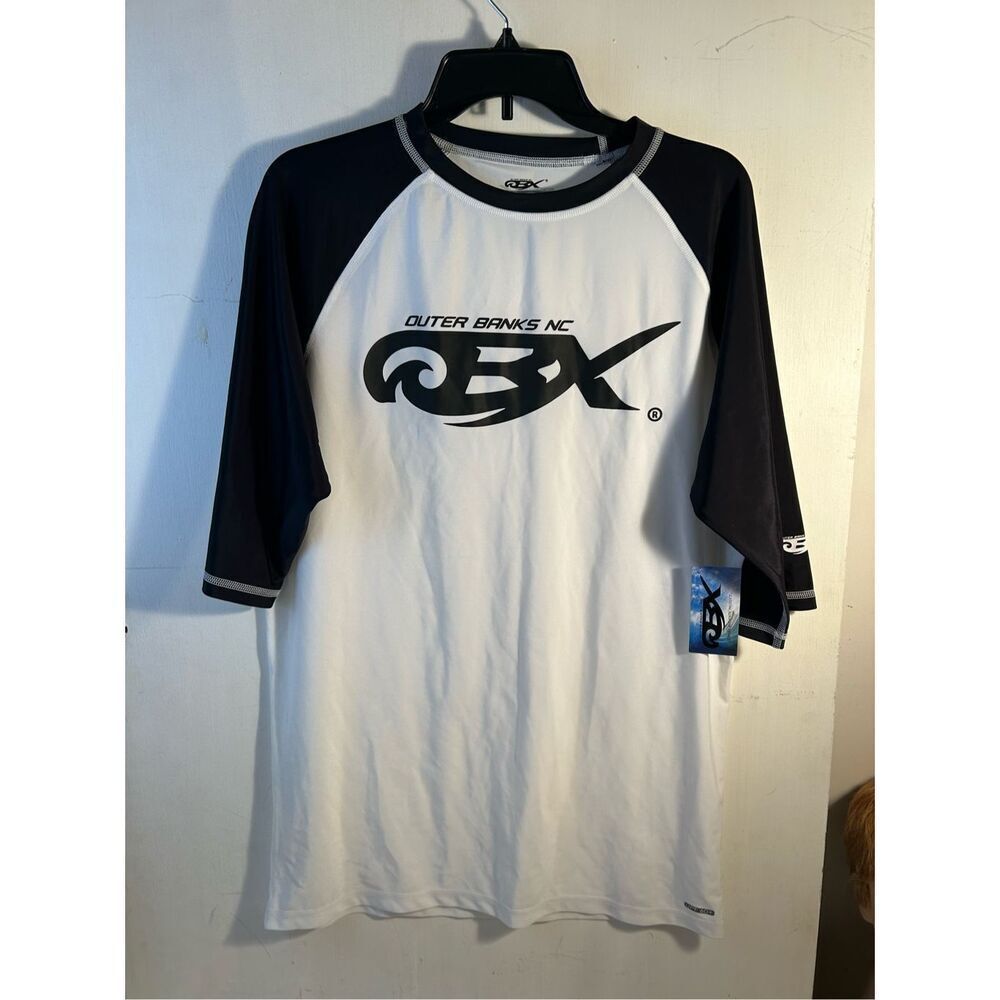 Outer‎ banks xxl UPF 60+ rash guard shirt black white new